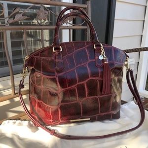 Brahmin Leather Zip Top Satchel